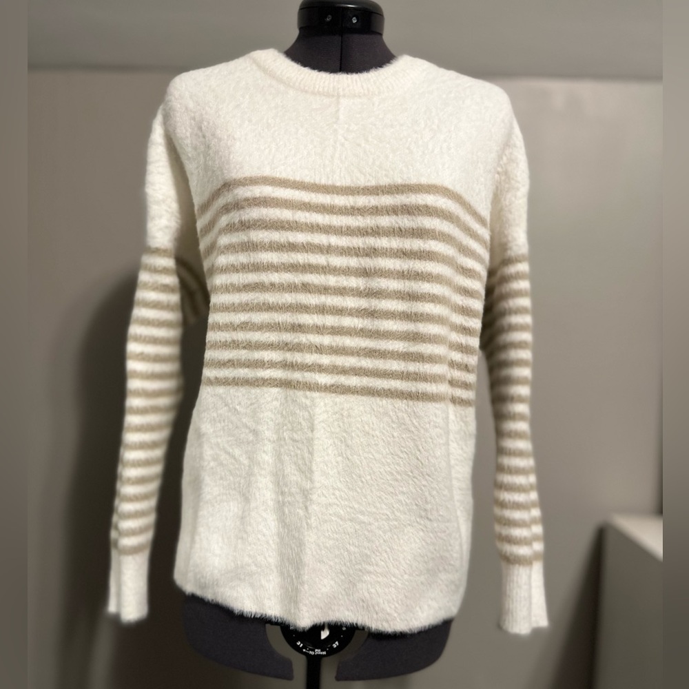 Lola B cream and tan sweater